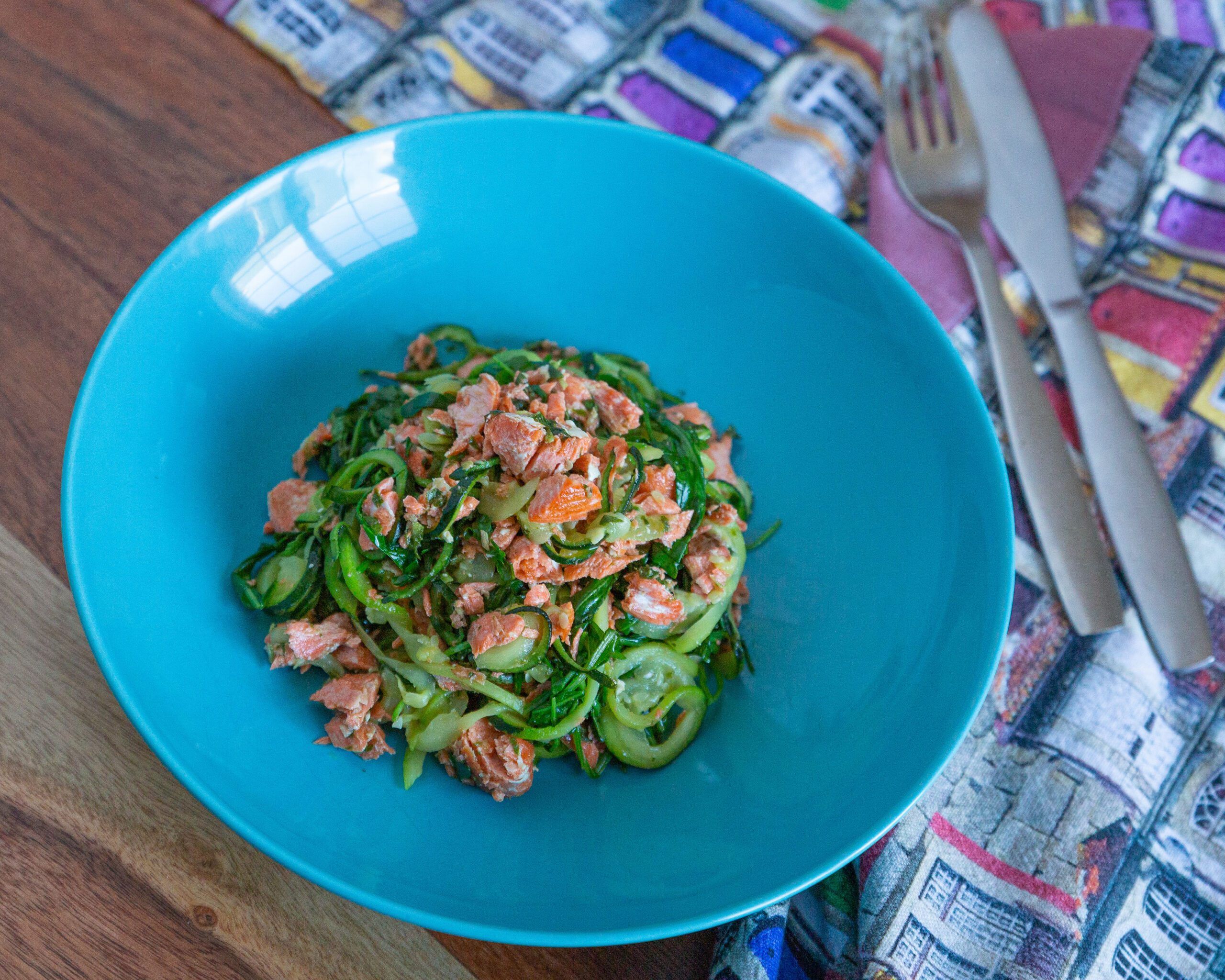 Zucchini Noodles with Salmon